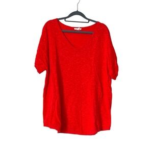 Eileen Fisher Women's Boxy Linen Cotton Slub Short Sleeve Sweater Top, Size XL